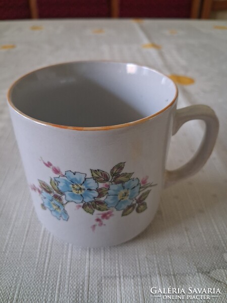 Ritka mintájú vadrózsás Zsolnay porcelán bögre- retro jelzett db
