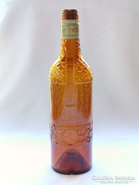 Vintage borostyánszínű belga Mandarine Napoleon ITALOS ÜVEG / PALACK