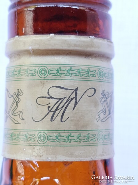 Vintage borostyánszínű belga Mandarine Napoleon ITALOS ÜVEG / PALACK