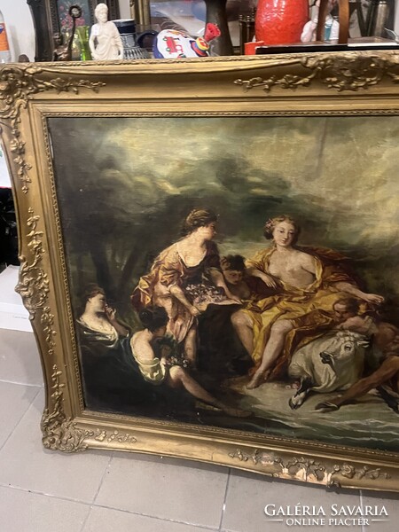 Monumentális 19. századi velencei festmény: Európa elrablása (Tiepolo után) – Pazar blondel keretben