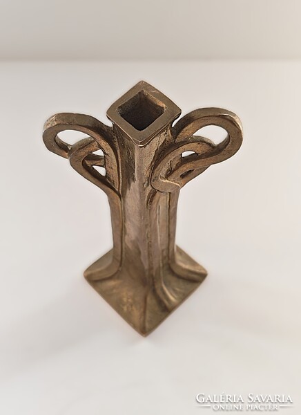 Antik német Jugendstil bronz kisváza – WMF / Kayserzinn stílus, kb. 1900–1910