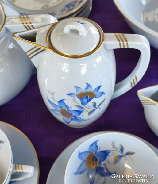 Zsolnay art deco teás és kávéskészlet, szendvics készlettel
