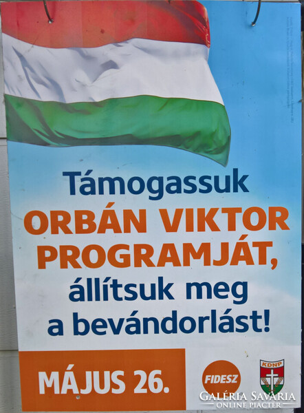 Retro nosztalgia Fidesz választási plakát 2019-es. Állítsuk meg a bevándorlást!