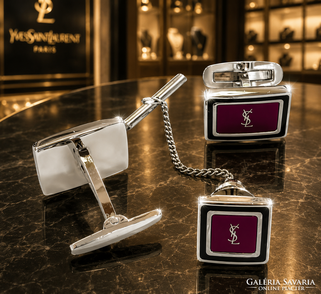 Yves Saint Laurent gyönyörű vintage mandzsetta szett eredeti dobozában!
