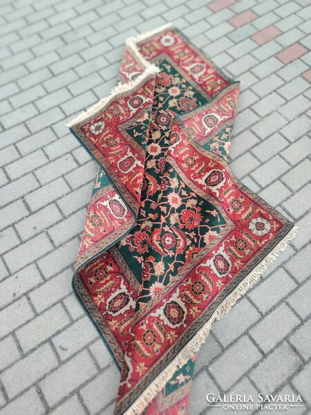 Nagyon ritka régi zöld színű Isfahan Perzsa szőnyeg ALKUDHATÓ