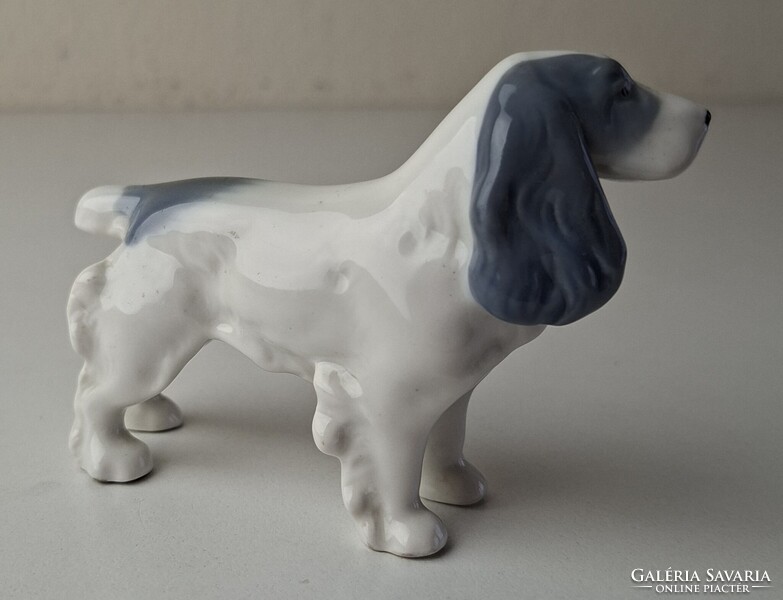 Vintage Metzler & Ortloff porcelán spániel kutya szobor