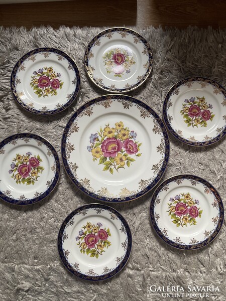 Álomszép Chechoslovák Bohémia porcelán süteményes készlet.