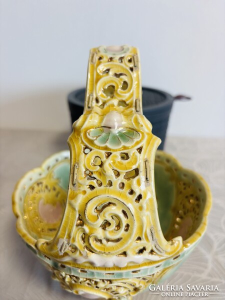 Zsolnay pierced basket around 1890