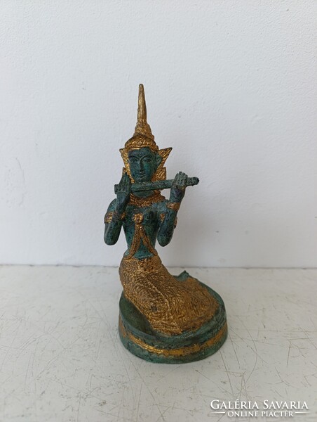 Antik buddhista bronz szobor szertartás hangszer jelenet buddha Thaiföld 691 7117