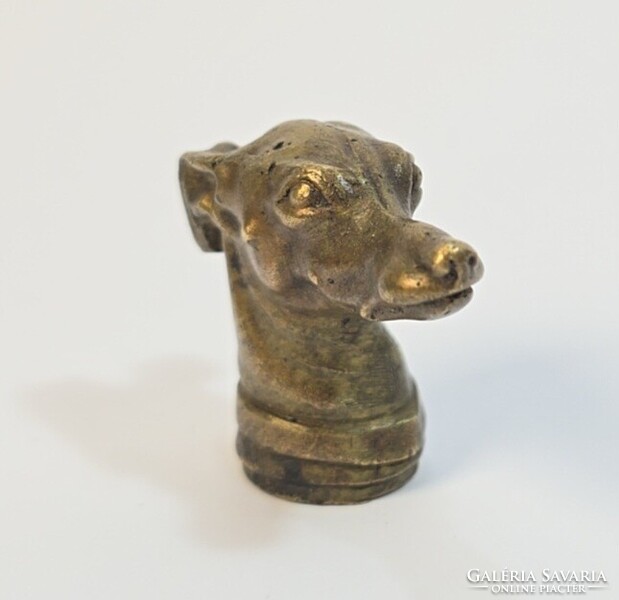 Antique/old bronze-copper greyhound head / small sculpture