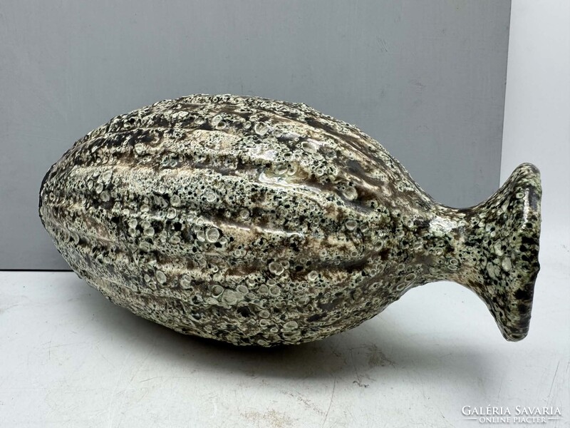 Bod Éva kerámia váza, magyar iparművészeti kerámia, 29 cm