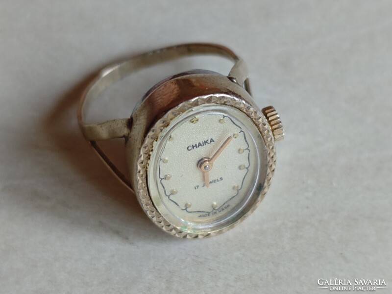 Vintage Chaika (Чайка) 17 köves mechanikus gyűrűóra, Made in USSR