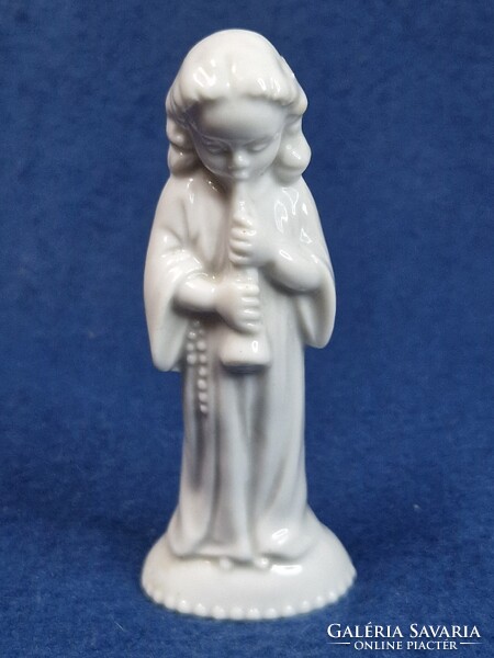 Régi német porcelán zenélő kisgyerek figura hibátlan állapotban 8,5 cm. magas