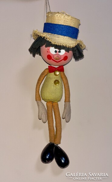 Foky Ottó szalmakalapos báb, 33 cm figura, eredeti , Foky báb.
