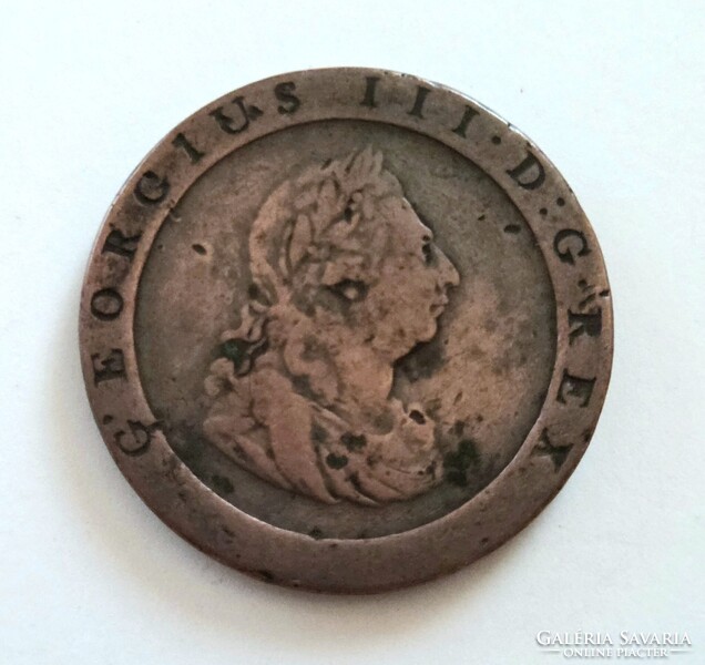 Ritka! Britannia III. György 1 Penny 1797.