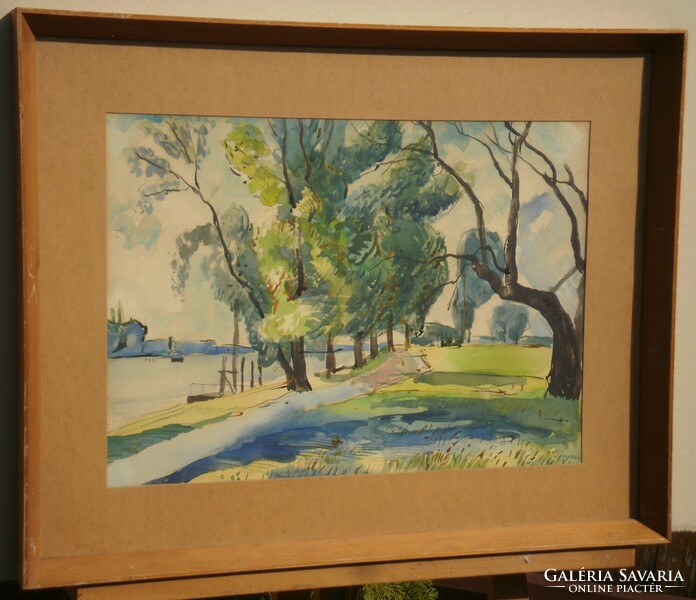(K) Jánossy Ferenc (1926-1982) : Dunaparti sétány