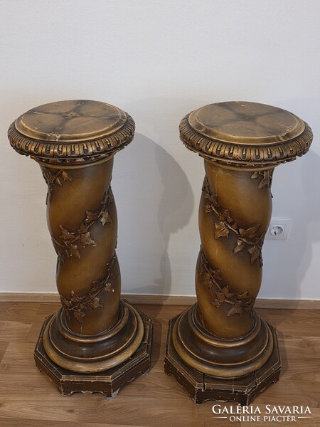 Pair of wooden pedestals