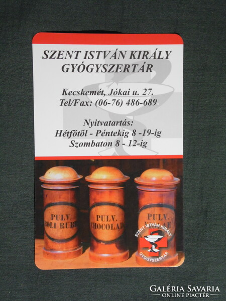 Kártyanaptár,Szent István gyógyszertár,patika,Kecskenét,Békéscsaba,patikaedény, 2007   (8)