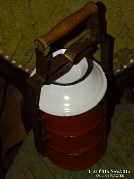 OLD ENAMEL FOOD CONTAINER, ETHORDO !!!! WM (WEISS MANFRÉD) CSEPEL