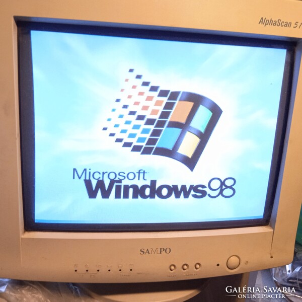 14” SAMPO AlphaScan 511 Monitor CRT For Retro játékokhoz , használt , jó állapotú .