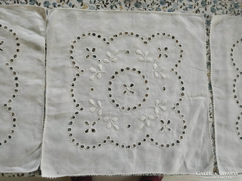 3 identical cambric handkerchiefs