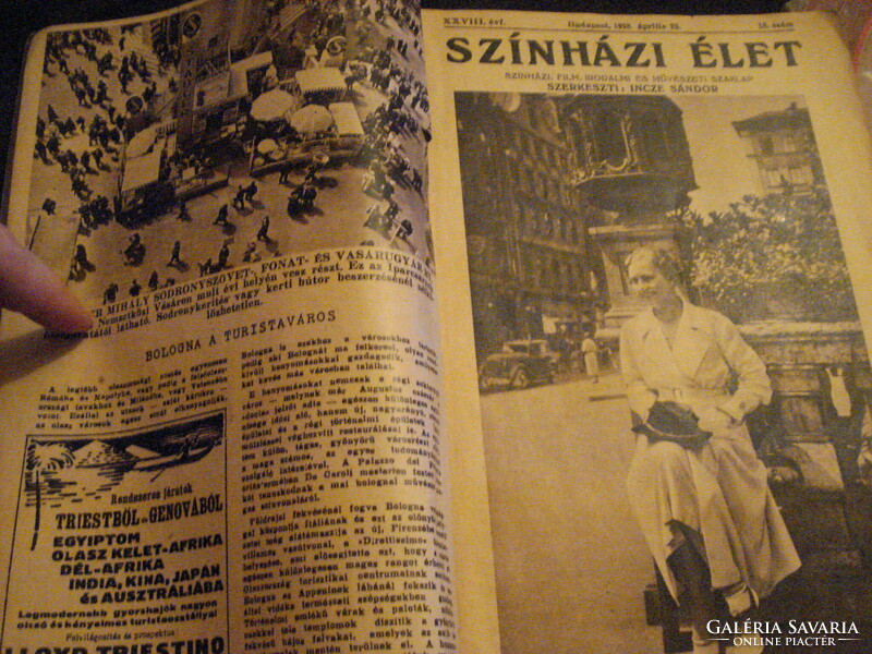 Honthy Hanna fotókkal régi Színházi Élet Szörényi Éva címlapos