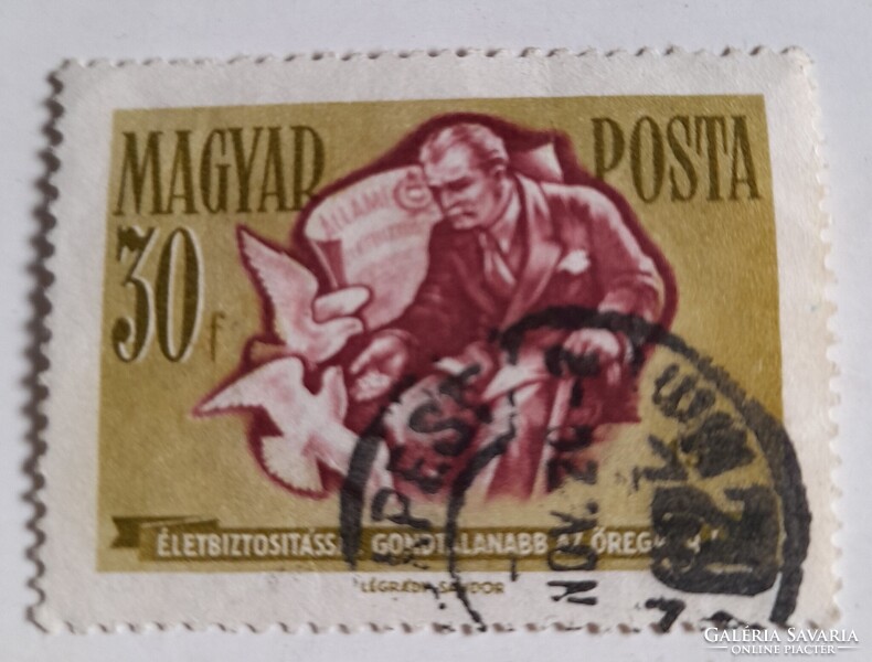 1958 Takarékosság és biztosítás 30 fillér pecsételt