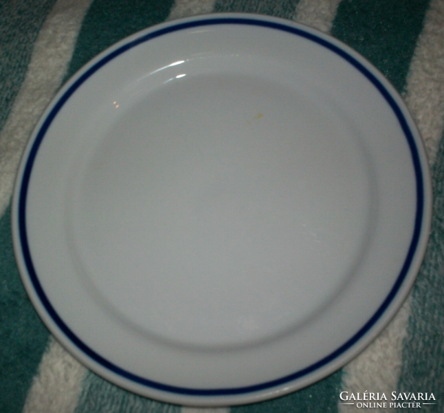 Zsolnay kék csíkos porcelán sütis tányér