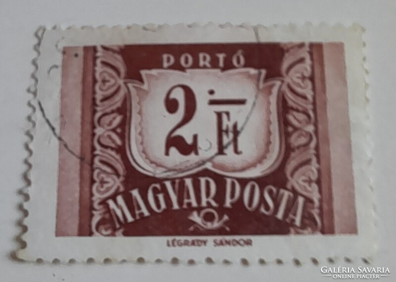 1958 Vörös-fekete portó 2 Ft pecsételt