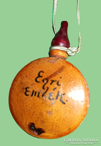 1960'S szuvenírboltos emléktárgy EGER EMLÉK festett fa pici kulacs EGRI BIKAVÉR HIBÁTLAN