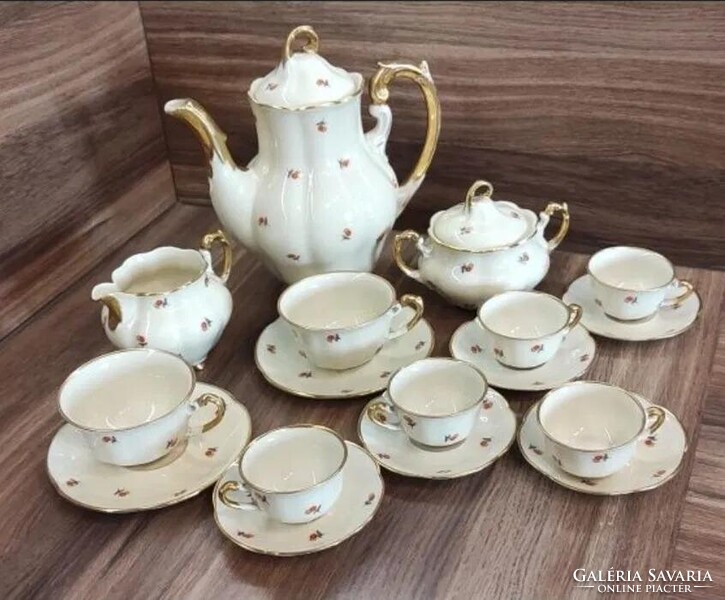 Ćmielów pre-war coffee set, 1930s, signed, flawless
