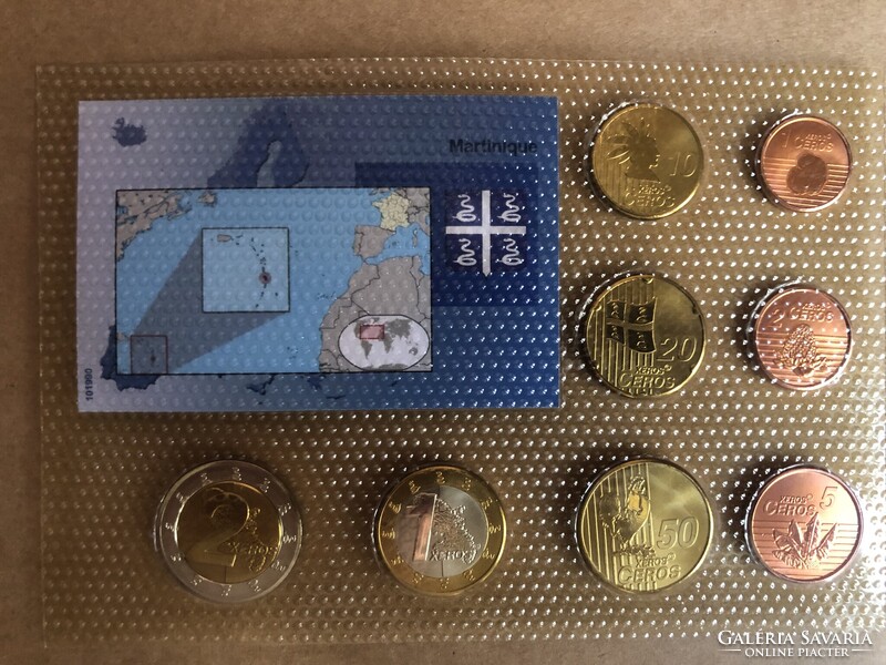 Martinique Euro Forgalmi sor 2007  Próba tervezet , 8 darab érme