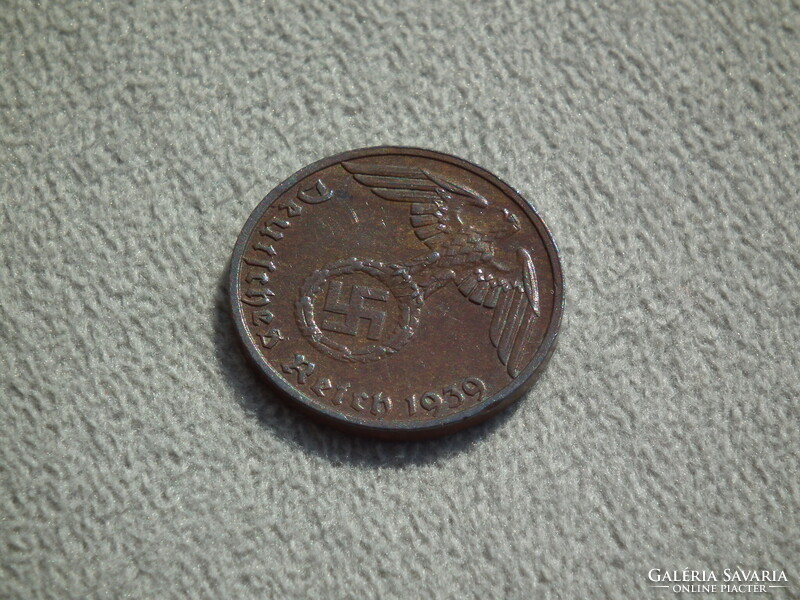 Németország, horogkeresztes birodalmi 1 Pfennig (Reichspfennig), 1939 F