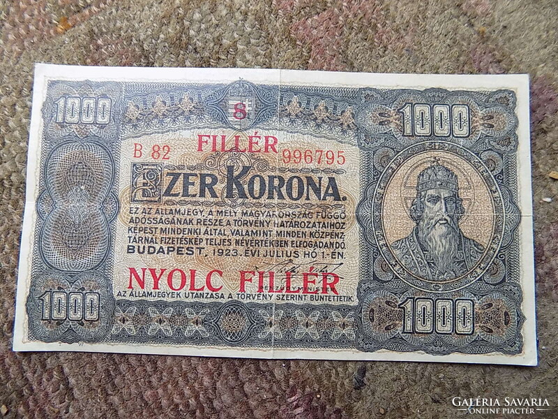 1000 korona - 8 fillér, 1923.