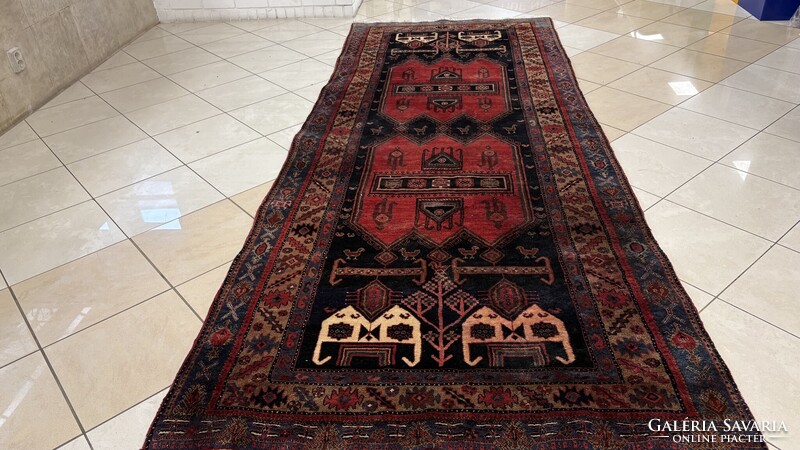 4267 KIÁRUSÍTÁS Iráni Hamadan kézi gyapjú perzsa szőnyeg 140X350CM