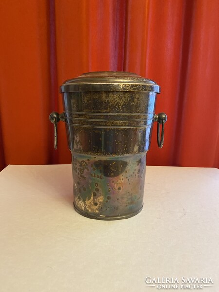 Antique, elegant silver-plated champagne bucket.