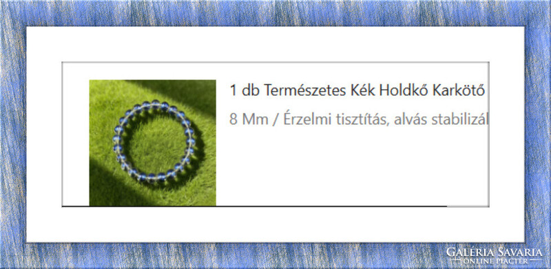TERMÉSZETES KÉK HOLDKŐ KARKÖTŐ 18 - 19 - cm - s CSUKLÓRA FELEL MEG, A GYÖNGY 8 mm-S GYÖNYÖRŰ A SZÍNE