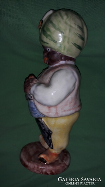 Antik H.RAHMER MÁRIA - ART DECO - KISKAKAS GYÉMÁNTFÉLKRAJCÁRJA -TÖRÖK SZULTÁN kerámia figura 22 cm