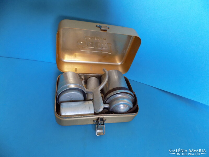 Ritka Retro "Sport Presso" kemping kávéfőző szett dobozában (1960-as évek)