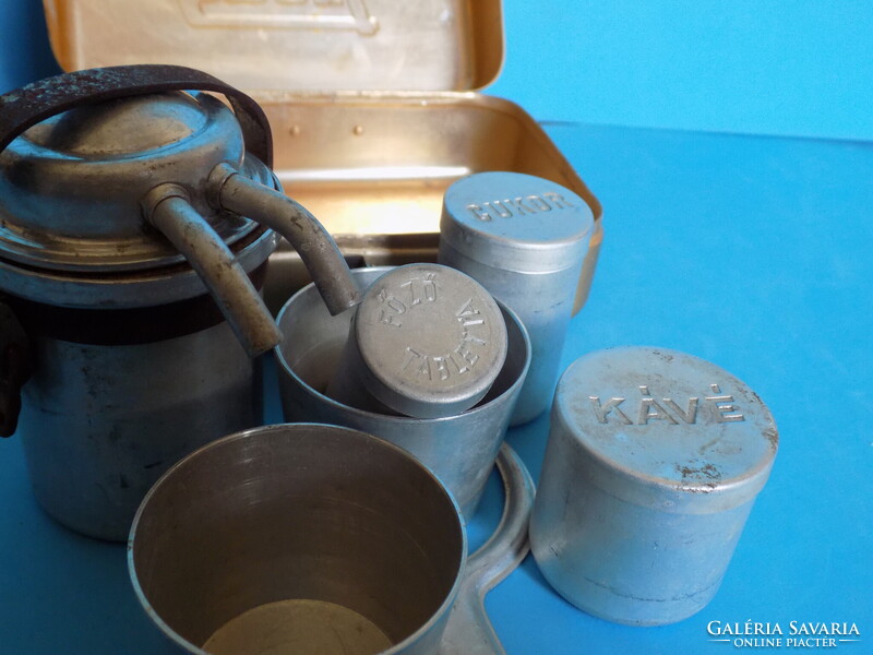 Ritka Retro "Sport Presso" kemping kávéfőző szett dobozában (1960-as évek)