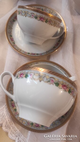 Winterling Schwarzenbach Bavaria aranyozott porcelán kávés-/teáskészlet – 5 személyes, 13 db