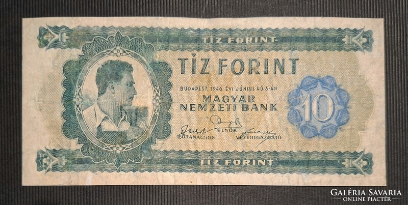Javított,  de szép 1946-os 10 Forint!  Ritka darab,  még így restaurált állapotban is!