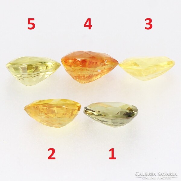 (2) 0.33ct 4.8x3.8mm Kezeletlen Narancs(sárga) Zafír, Csodálatosan Gyönyörű Drágakő