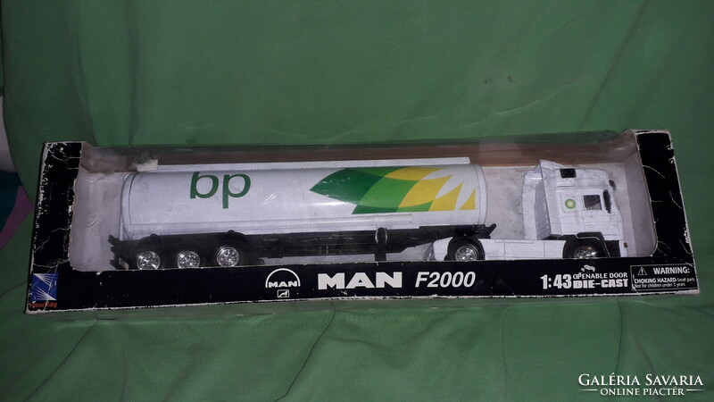 Minőségi ÓRIÁS- NEW RAY MAN BP - teljes fém kamion modell jármű dobozával 1:43 39cm a képek szerint