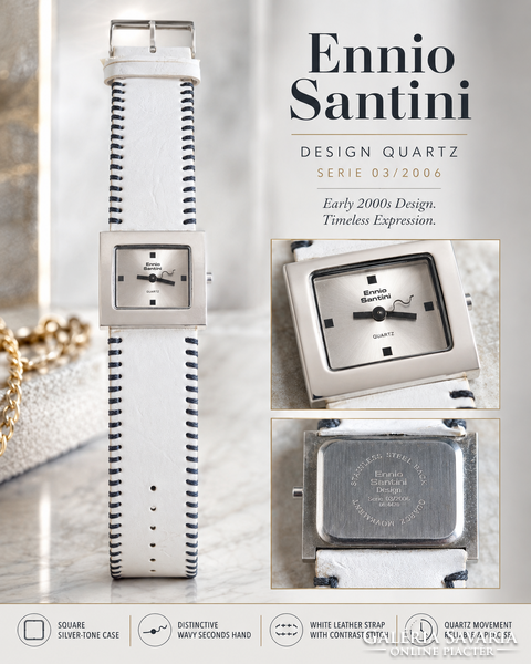 Ennio Santini Design 06-4470 quartz női karóra – Serie 03/2006, működő, retro