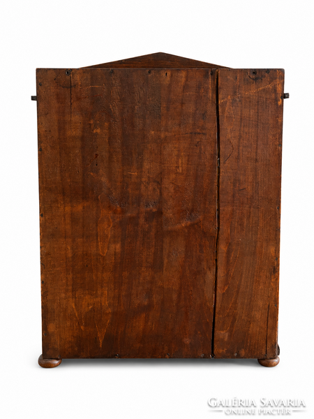 Biedermeier bükk furnérozott kis vitrinszekrény, 42 cm – 19. század első fele