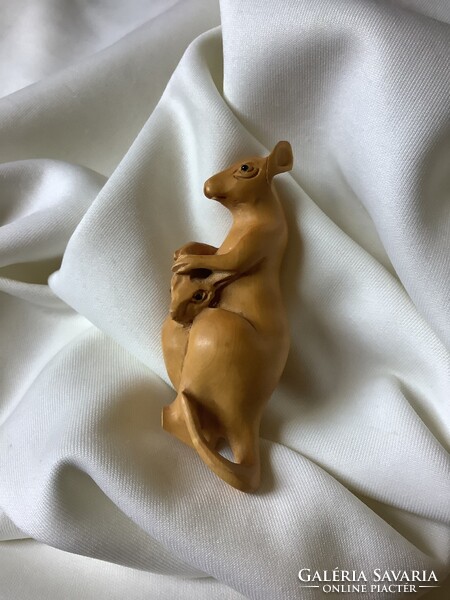 Kenguru babájával Fa Állat japán netsuke necuke Miniatűr fafaragás Feng Shui Kínai Keleti Horoszkóp