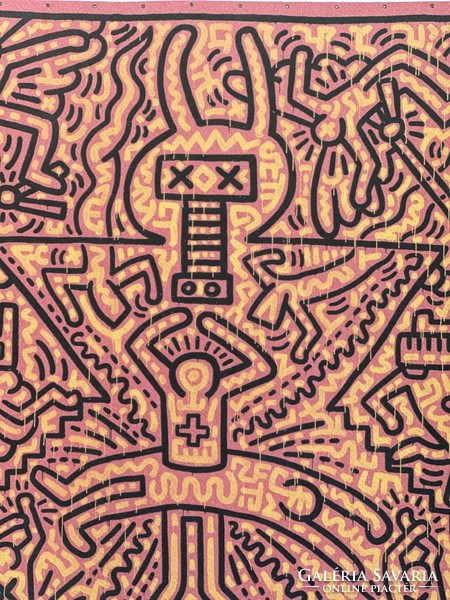 Keith Haring szárazpecséttel hitelesített számozott példány