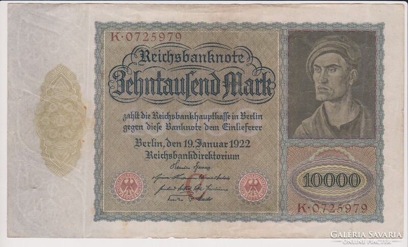 Német Birodalom 10000 márka 1922  VF   ropogós óriás bankjegy