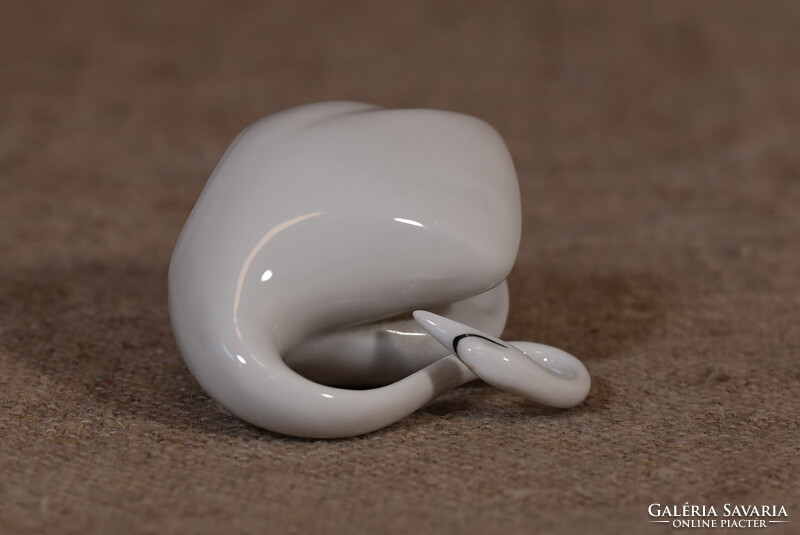 Hollóháza porcelán hattyú figura Art Deco stílus Magyarország 1960-as évek
